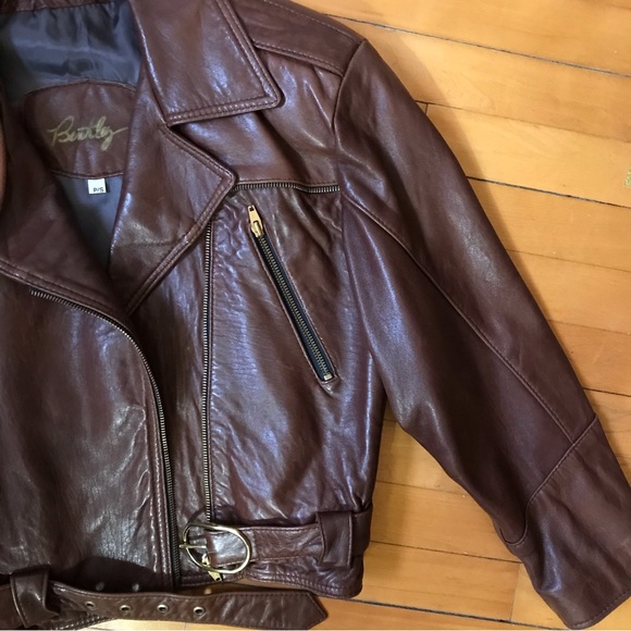 Iconic Bentley motorcycle genuine oversize leather jacket in brown - Picture 3 of 14